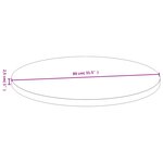 vidaXL Dessus de table Ø80x2 5 cm bambou