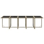 vidaXL Ensemble à dîner de jardin coussins 15 Pièces Résine tressée Beige