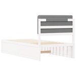 vidaXL Cadre de lit avec tête de lit rembourrée Gris clair 80 x 200 cm