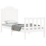 vidaXL Cadre de lit sans matelas blanc bois de pin massif