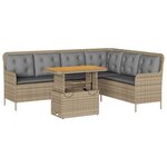 vidaXL Salon de jardin avec coussins 2 Pièces beige résine tressée