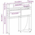 vidaXL Tête de lit de rangement Chêne fumé 75 cm Bois d'ingénierie