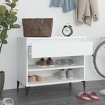 vidaXL Armoire à chaussures Blanc 70x36x60 cm Bois d'ingénierie