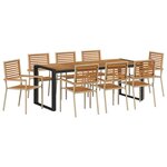vidaXL Ensemble de salle à manger pour jardin 9 Pièces Beige et Marron