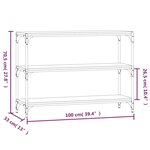vidaXL Bibliothèque Chêne fumé 100x33x70 5 cm Bois d'ingénierie acier