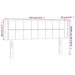 vidaXL Tête de lit à LED Gris foncé 147x16x78/88 cm Velours