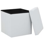 vidaXL Tabourets de rangement pliables lot de 2 blanc similicuir