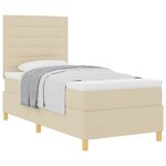 vidaXL Lit à ressorts avec matelas Crème 90 x 200 cm tissu