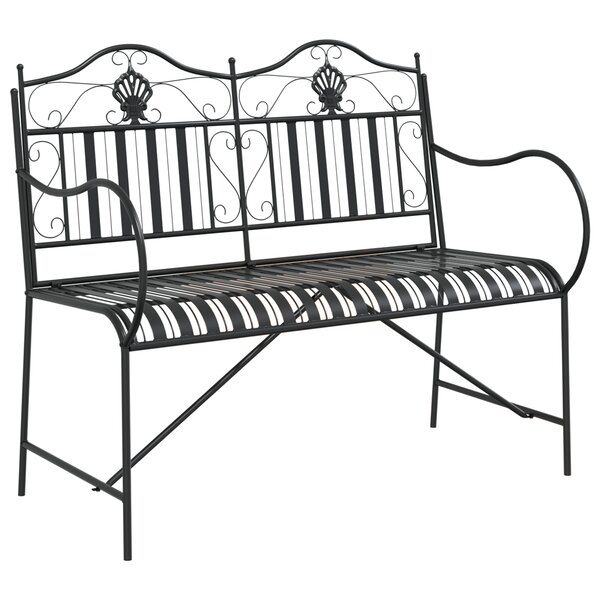 vidaXL Banc métal Noir Métal Standard Incrustations décoratives