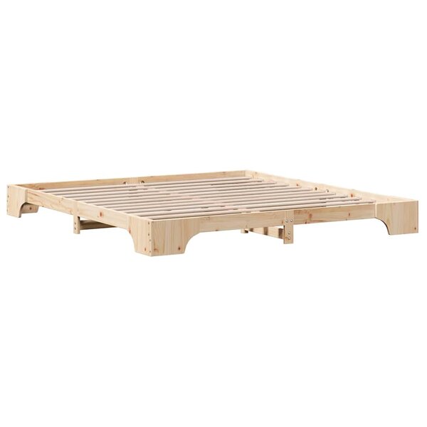 vidaXL Cadre de lit Pin massif 207 x 187 x 17 cm Bois massif en pin