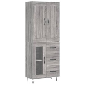 vidaXL Buffet haut Sonoma gris 69 5x34x180 cm Bois d'ingénierie