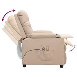 vidaXL Fauteuil électrique de massage Crème Tissu