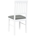 vidaXL Chaises à manger coussins 2 Pièces blanc bois massif caoutchouc