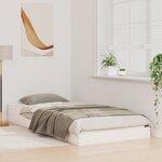 vidaXL Cadre de lit Blanc 90 x 190 cm Bois massif en pin