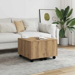vidaXL Table basse chêne artisanal 60x60x38 cm bois d'ingénierie