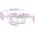 vidaXL Cadre de lit avec tables de chevet Marron Bois massif en pin