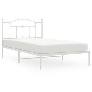 vidaXL Cadre de lit métal sans matelas et tête de lit blanc 100x200 cm