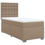 vidaXL Sommier à lattes de lit avec matelas Cappuccino 90x200 cm