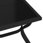 vidaXL Table de jardin Noir 180x80x70 cm Acier et verre