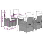 vidaXL Ensemble à manger de jardin avec coussins 5Pièces Beige poly rotin
