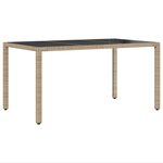 Ensemble de salle à manger de jardin 7 pièces avec coussins beige en poly rotin