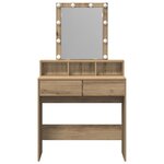 vidaXL Coiffeuse chêne artisanal 80 x 41 x 144 5 cm Bois d'ingénierie