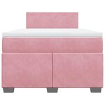 vidaXL Sommier à lattes de lit avec matelas Rose 120x200 cm Velours