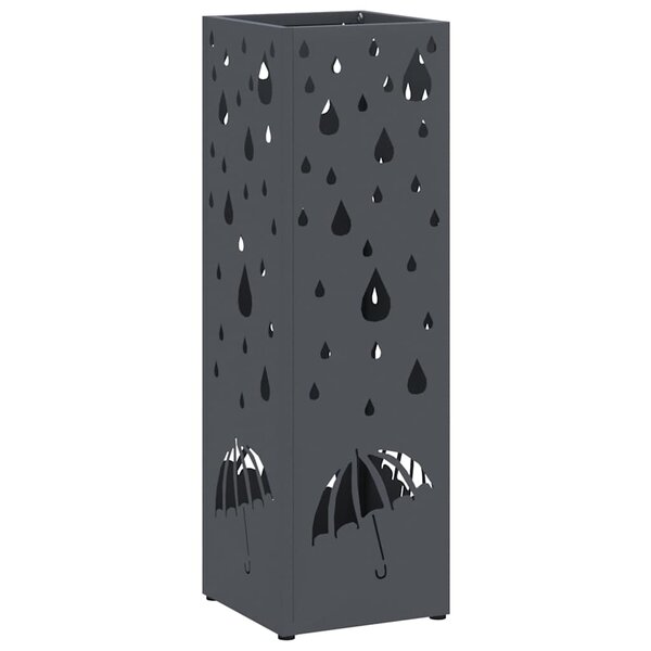 vidaXL Porte-parapluie Anthracite 15 5 x 15 5 x 49 cm Acier