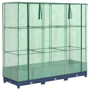 vidaXL Lit surélevé avec housse de serre aspect rotin 120 x 40 x 123 cm