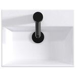 vidaXL Lavabo de salle de bains Noir Mat 39 x 30 5 x 12 5 cm métal