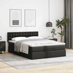 vidaXL Lit ottoman avec matelas & LED Noir 140x200cm similicuir
