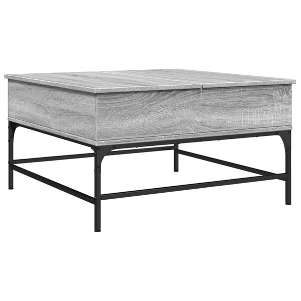 vidaXL Table basse sonoma gris 80x80x45 cm bois d'ingénierie et métal