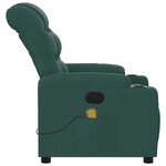 vidaXL Fauteuil de massage inclinable Vert foncé Tissu