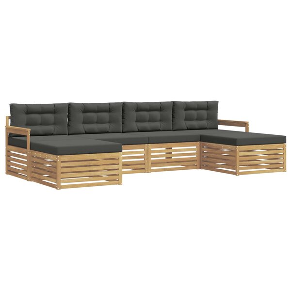 vidaXL Ensemble de canapés d'extérieur 6 pc Blanc et anthracite