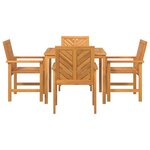 vidaXL Ensemble de salle à manger pour jardin 5 Pièces Marron