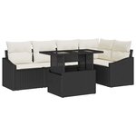 vidaXL Ensemble de canapé de jardin 6 Pièces Noir  Crème 100 x 55 x 73 cm