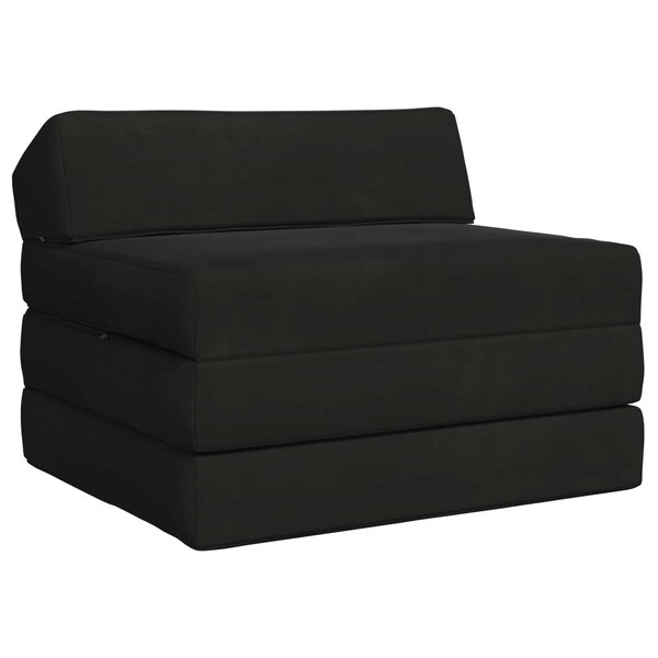 vidaXL Canapé-lit pliable Noir 200 x 70 x 10 cm Velours