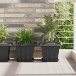 vidaXL Pots de plantes 6 Pièces Noir 28 5 x 28 5 x 22 cm Plastique