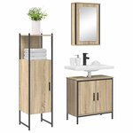 vidaXL Ensemble de mobilier de salle de bain avec étagère 3 Pièces Marron