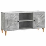 vidaXL Meuble TV Gris béton 102 x 34 5 x 50 cm Bois d'ingénierie