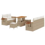 vidaXL Ensemble de canapé de jardin avec coussin 8 Pièces beige et crème