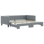 vidaXL Lit de jour avec lit gigogne gris clair 100x200 cm tissu