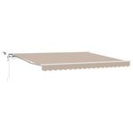 vidaXL Auvent Rétractable Beige 400 × 350 cm Tissu  Métal