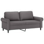 vidaXL Ensemble de canapés 2 Pièces avec coussins Gris Similicuir