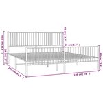 vidaXL Cadre de lit métal sans matelas avec pied de lit noir 193x203cm