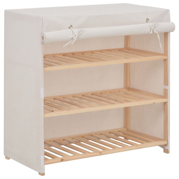 vidaXL Armoire à chaussures avec housse Blanc 79x40x80 cm  Tissu