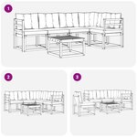 vidaXL Ensemble de canapés d'extérieur 6 Pièces Blanc et noir