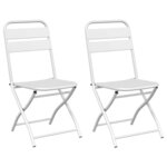 vidaXL Chaise de jardin pliante 2 pc Blanc Acier enduit de poudre