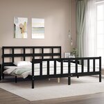 vidaXL Cadre de lit sans matelas noir 200x200 cm bois massif de pin