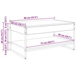 vidaXL Table basse Chêne Fumé 80 x 50 x 40 cm Bois d'ingénierie